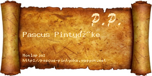 Pascus Pintyőke névjegykártya